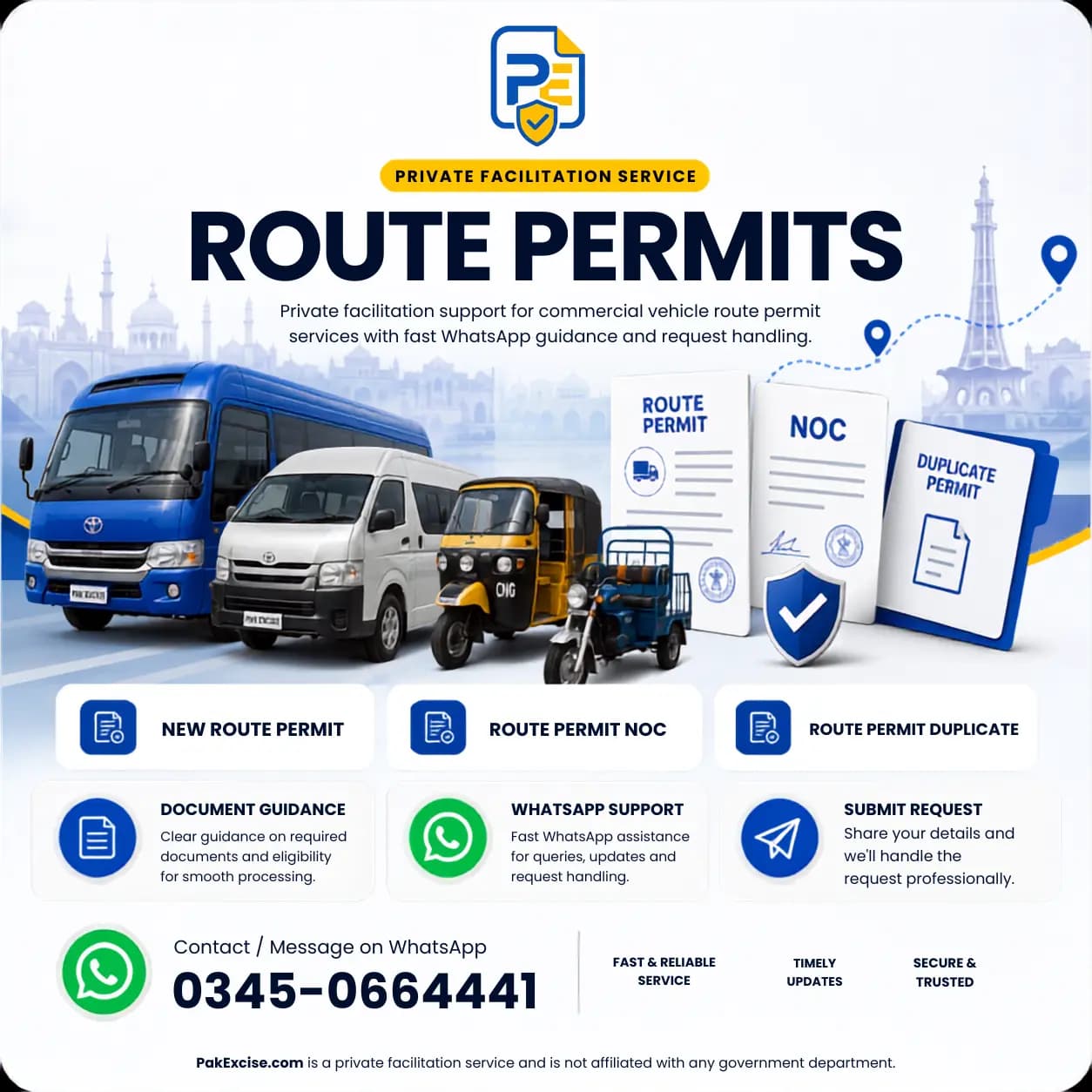PakExcise private Route permit facilitation illustration