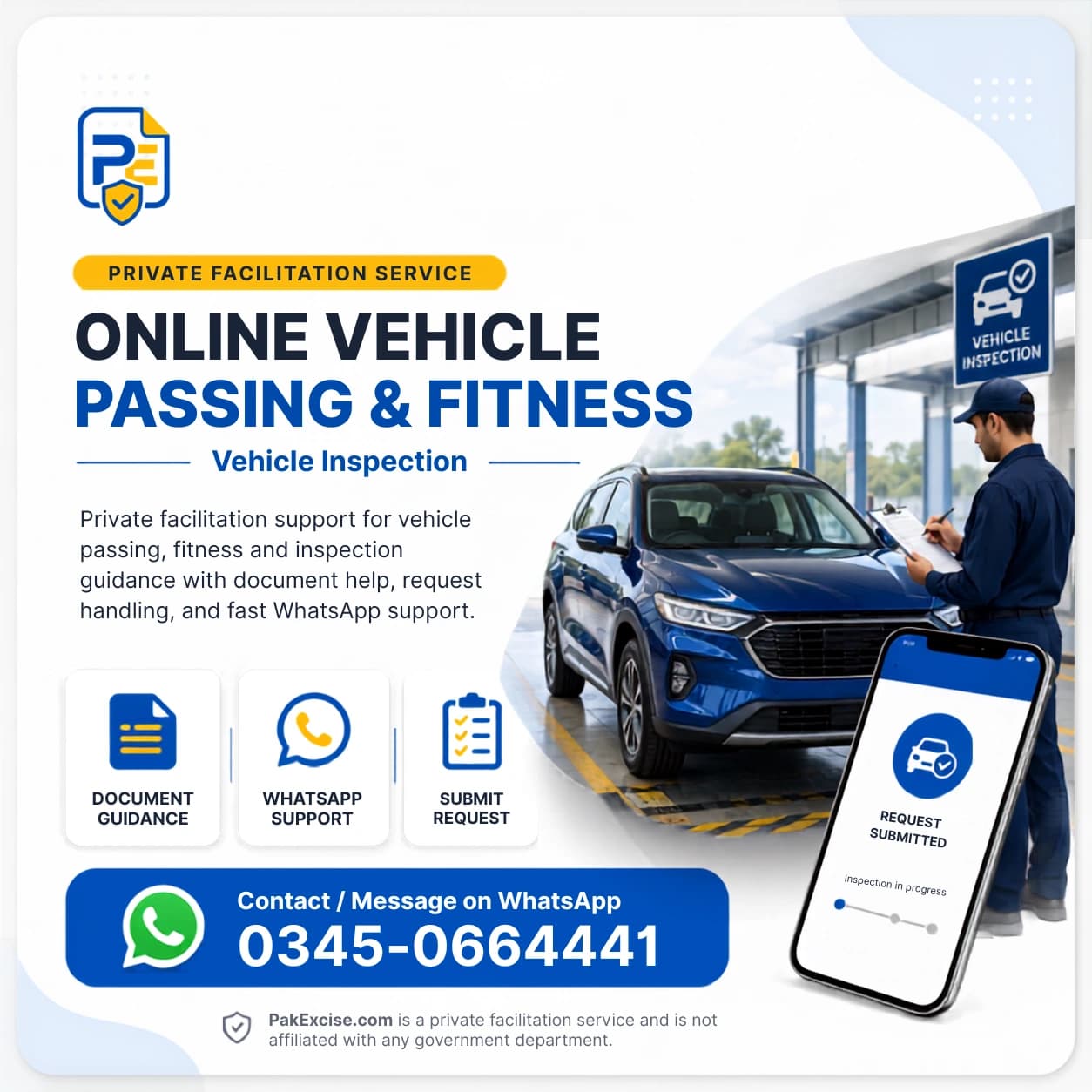 PakExcise private Vehicle passing and fitness facilitation illustration